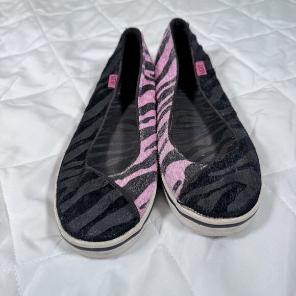 Vans Caliente Shoes Womens Size‎ 5 Zebra Animal Print Ballet Flats Rare - Picture 1 of 11